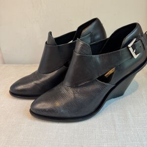 & Other Stories Women's Black Leather Heeled Booties Size 10.5 US / 41 EU